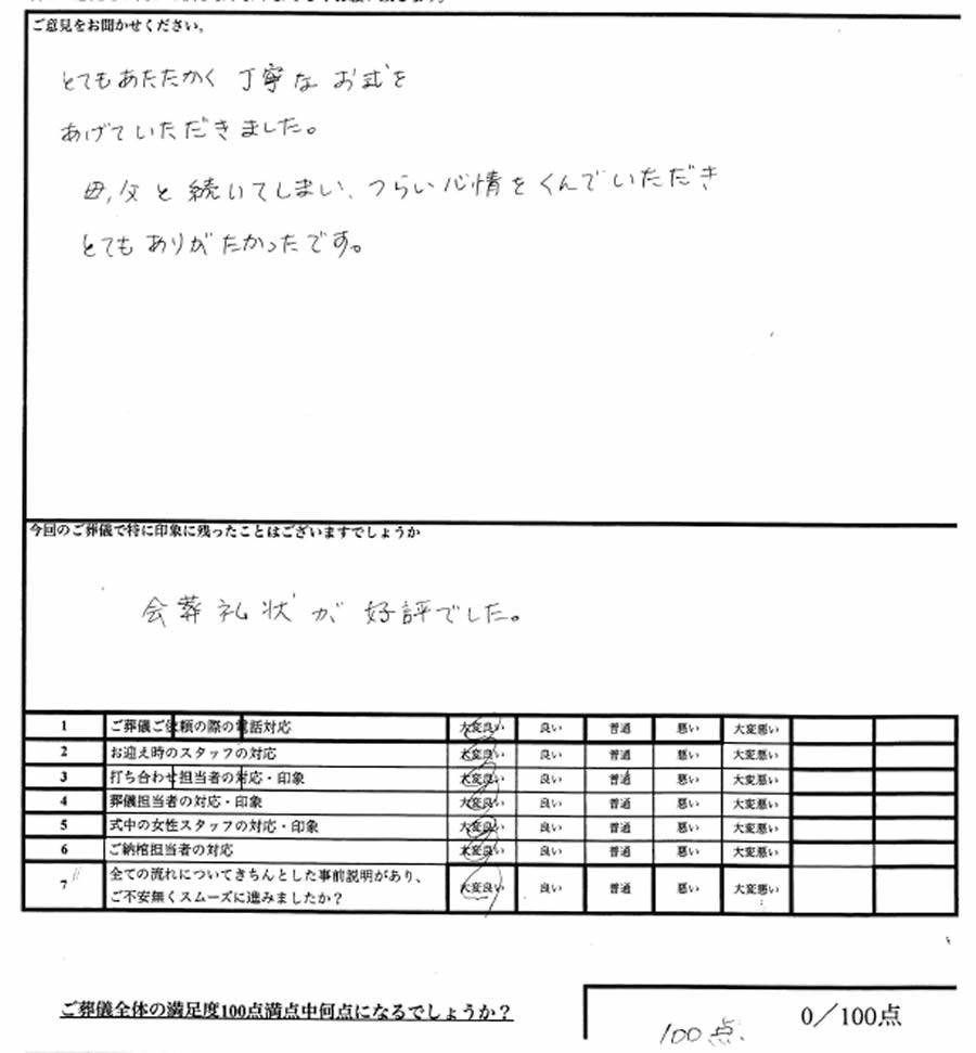 町田市南成瀬 I様 式典コスギ夢工房 会葬礼状が好評でした 町田市の葬儀社 式典コスギ